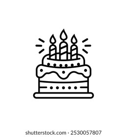 birthday cake icon. Party cake Festival symbol template for graphic and web design collection logo vector illustration