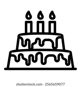 birthday cake icon party line style. Related with celebrations, birthday, holidays subjects and more.