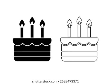 Birthday Cake Icon Perfect for Celebration Events