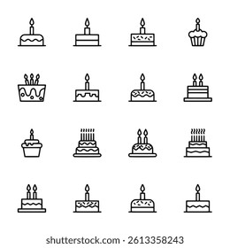 Birthday Cake icon set vector illustration