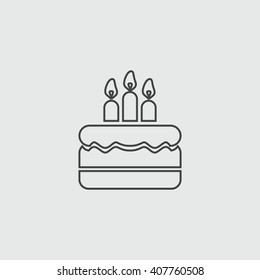 Birthday cake icon sign.