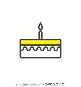 birthday cake icon. sign for mobile concept and web design. Outline vector icon. Symbol, logo illustration. Vector graphics