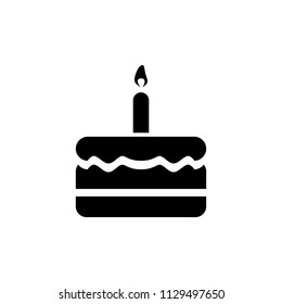 Birthday cake icon simple flat style illustration image.