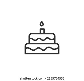 Birthday cake icon .simple cake icon. Flat design style