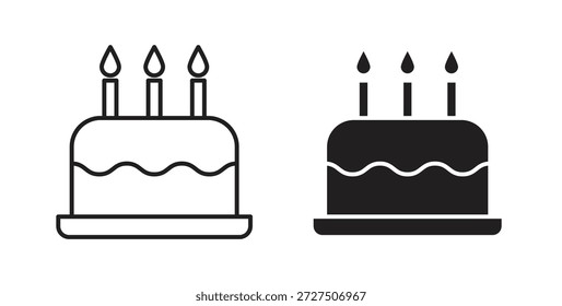 Birthday cake icon in simple flat trend modern graphic design abstract logotype element