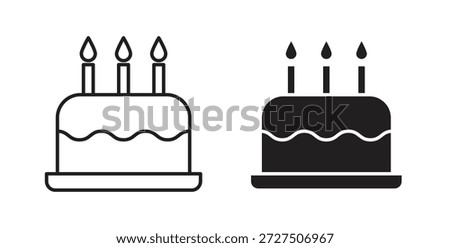 Birthday cake icon in simple flat trend modern graphic design abstract logotype element
