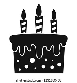 Birthday cake icon. Simple illustration of birthday cake vector icon for web design isolated on white background