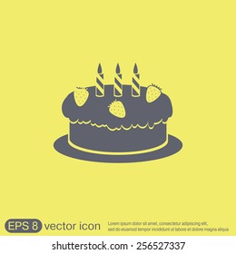 birthday cake icon. symbol of cake. Celebrating the birthday of the loaf .