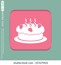 birthday cake icon. symbol of cake. Celebrating the birthday of the loaf .
