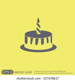 birthday cake icon. symbol of cake. Celebrating the birthday of the loaf .