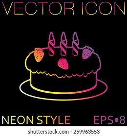 birthday cake icon. symbol of cake. Celebrating the birthday of the loaf .