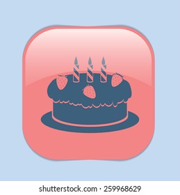 birthday cake icon. symbol of cake. Celebrating the birthday of the loaf .