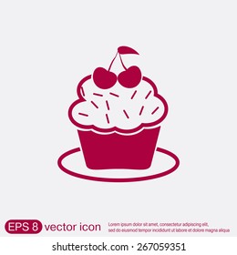 birthday cake icon. symbol of cake. Celebrating the birthday of the loaf .