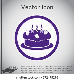 birthday cake icon. symbol of cake. Celebrating the birthday of the loaf.