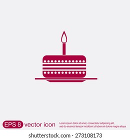 birthday cake icon. symbol of cake. Celebrating the birthday of the loaf .