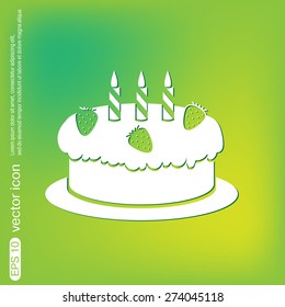 birthday cake icon. symbol of cake. Celebrating the birthday of the loaf .
