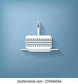 birthday cake icon. symbol of cake. Celebrating the birthday of the loaf .