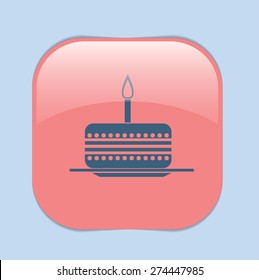 birthday cake icon. symbol of cake. Celebrating the birthday of the loaf .