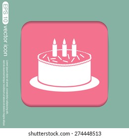 birthday cake icon. symbol of cake. Celebrating the birthday of the loaf .