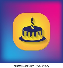 birthday cake icon. symbol of cake. Celebrating the birthday of the loaf .