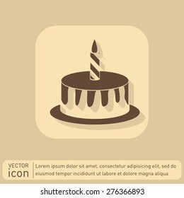 birthday cake icon. symbol of cake. Celebrating the birthday of the loaf .