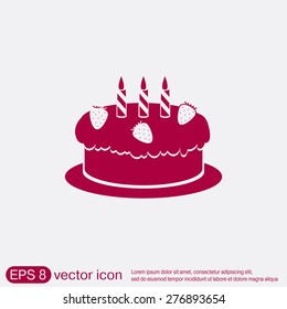 birthday cake icon. symbol of cake. Celebrating the birthday of the loaf .