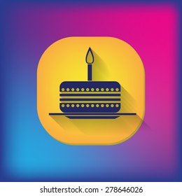 birthday cake icon. symbol of cake. Celebrating the birthday of the loaf .