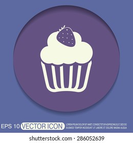 birthday cake icon. symbol of cake. Celebrating the birthday of the loaf .
