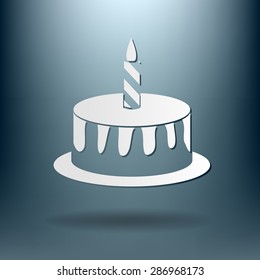 birthday cake icon. symbol of cake. Celebrating the birthday of the loaf .