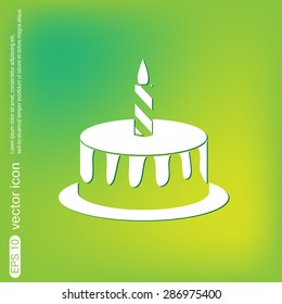 birthday cake icon. symbol of cake. Celebrating the birthday of the loaf .