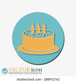 birthday cake icon. symbol of cake. Celebrating the birthday of the loaf .