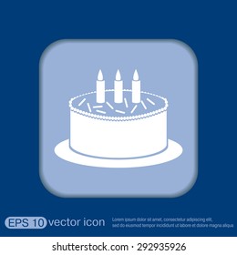 birthday cake icon. symbol of cake. Celebrating the birthday of the loaf .