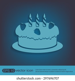 birthday cake icon. symbol of cake. Celebrating the birthday of the loaf .