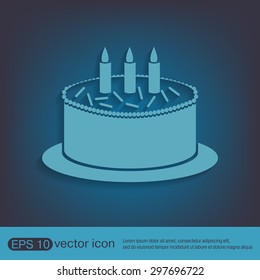 birthday cake icon. symbol of cake. Celebrating the birthday of the loaf .