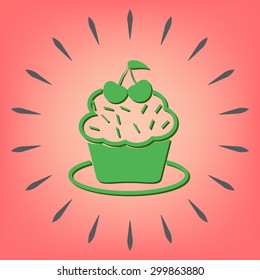 birthday cake icon. symbol of cake. Celebrating the birthday of the loaf .