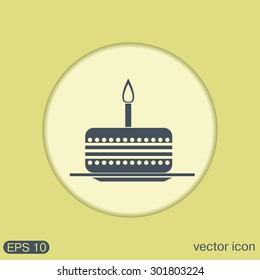 birthday cake icon. symbol of cake. Celebrating the birthday of the loaf .