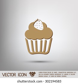 birthday cake icon. symbol of cake. Celebrating the birthday of the loaf .
