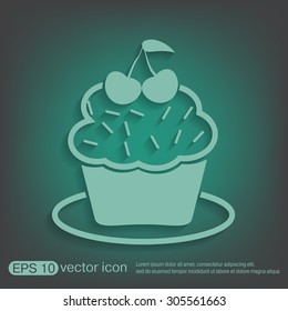 birthday cake icon. symbol of cake. Celebrating the birthday of the loaf .