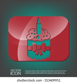 birthday cake icon. symbol of cake. Celebrating the birthday of the loaf .