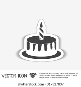 birthday cake icon. symbol of cake. Celebrating the birthday of the loaf .