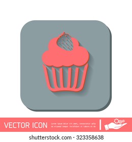 birthday cake icon. symbol of cake. Celebrating the birthday of the loaf .