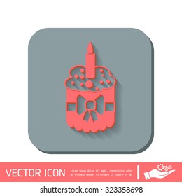birthday cake icon. symbol of cake. Celebrating the birthday of the loaf .