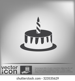 birthday cake icon. symbol of cake. Celebrating the birthday of the loaf .