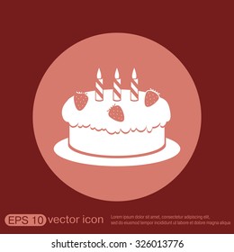 birthday cake icon. symbol of cake. Celebrating the birthday of the loaf .
