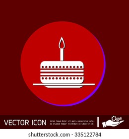 birthday cake icon. symbol of cake. Celebrating the birthday of the loaf .