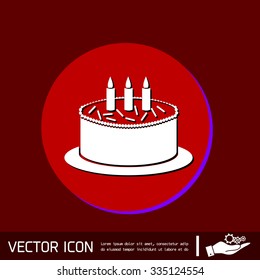 birthday cake icon. symbol of cake. Celebrating the birthday of the loaf .