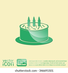 birthday cake icon. symbol of cake. Celebrating the birthday of the loaf .