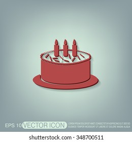 birthday cake icon. symbol of cake. Celebrating the birthday of the loaf .