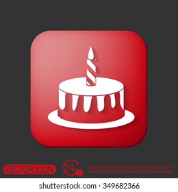 birthday cake icon. symbol of cake. Celebrating the birthday of the loaf .