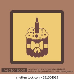 birthday cake icon. symbol of cake. Celebrating the birthday of the loaf .
